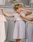 Child girl lavender striped two-tone dress CLUDRETTE / 22E2PF13ROB001